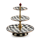 Courtly Check Enamel Three Tier Sweet Stand