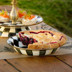 Courtly Check Enamel Pie Plate