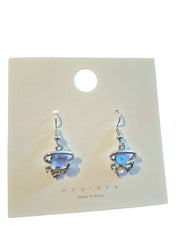 Blue space planet earrings