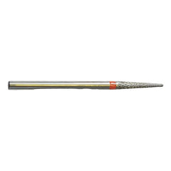 Bur E0120 Tungsten carbide - Abrasion and finishing of fine nails - Fine cross teeth - Conical shape - 2.3 mm - My Podologie