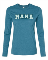 Mama Dark Teal & Light Blue Long Sleeve