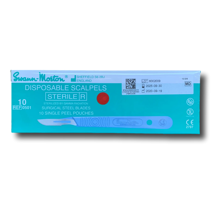 10 sterile single-use scalpels - Swann-Morton - My Podologie