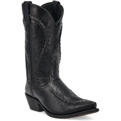 Laredo Black Men's Goat Western Cowboy Boots with Buck Lace Stitching 68430