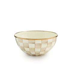 Mocha Check Small Everyday Bowl