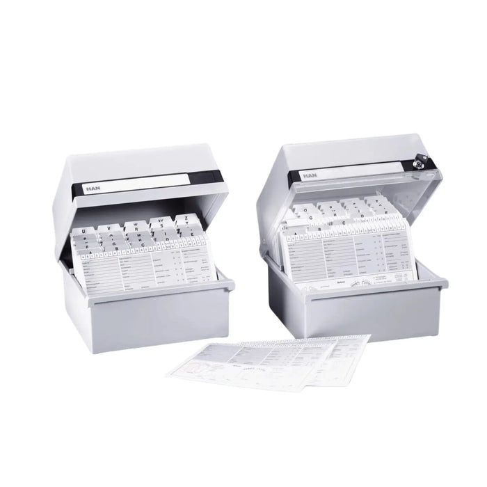Card box for approx. 800 cards - A5 landscape orientation - Light gray - Ruck Ruck