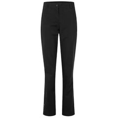 Black pants are displayed standing upright with a straight-leg design suitable for casual or outdoor use in a neutral setting without distractions, emphasizing their simplicity and versatility.