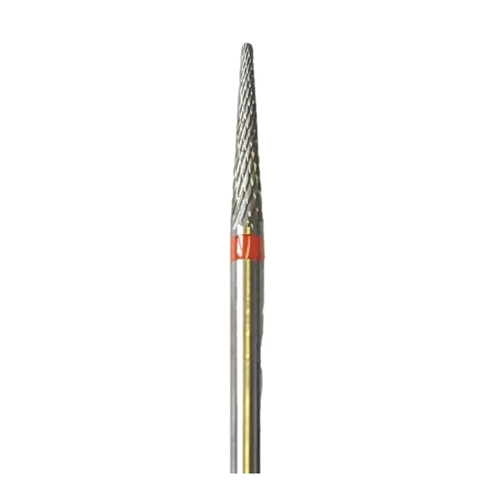 Bur E0120 Tungsten carbide - Abrasion and finishing of fine nails - Fine cross teeth - Conical shape - 2.3 mm - My Podologie