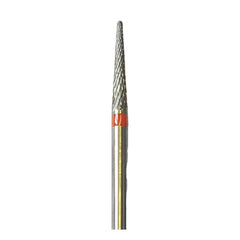 Bur E0120 Tungsten carbide - Abrasion and finishing of fine nails - Fine cross teeth - Conical shape - 2.3 mm - My Podologie