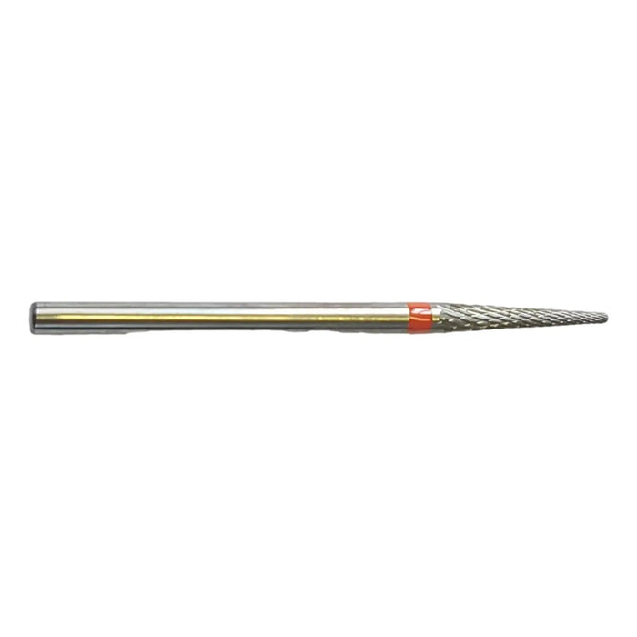 Bur E0120 Tungsten carbide - Abrasion and finishing of fine nails - Fine cross teeth - Conical shape - 2.3 mm - My Podologie