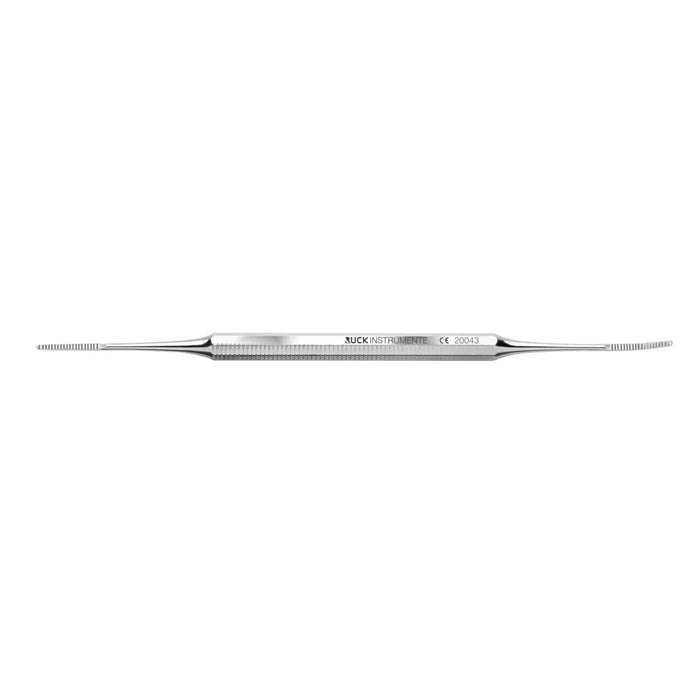 Narrow double curette, straight/bent - Length: 13.5 cm - Ruck Ruck