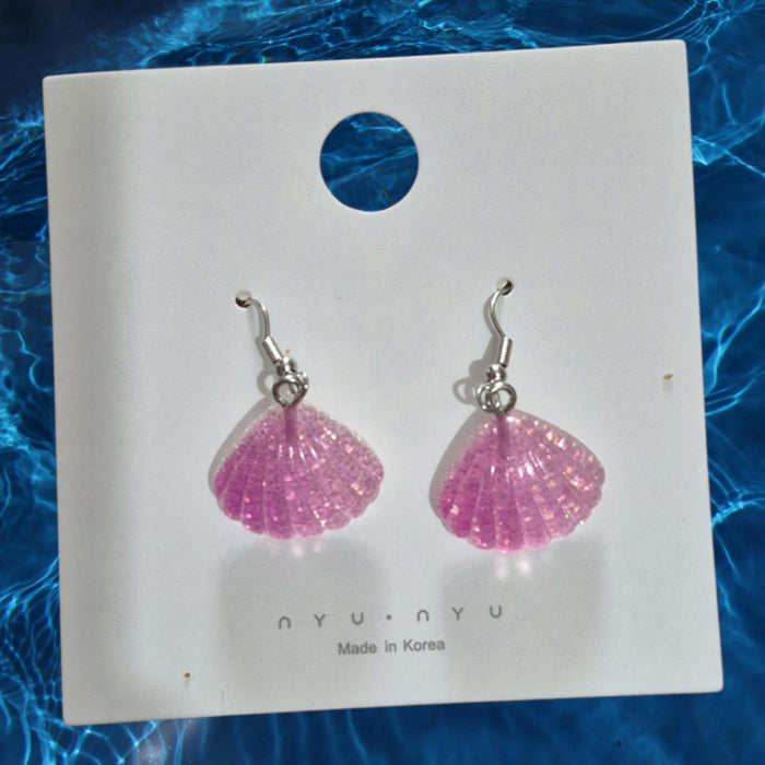 Pink shell earrings
