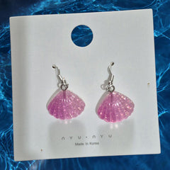 Pink shell earrings