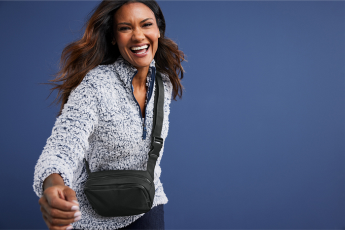 Varsity Letter Dual Compartment Belt Bag